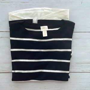 Chico’s Black and white Striped Layered Blouse